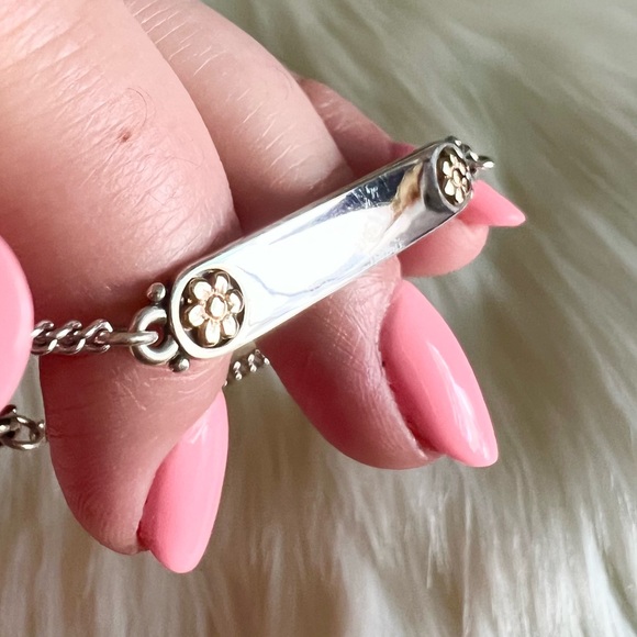 NEW James Avery 14k GOLD flowers I.D. identification plate bracelet - Picture 8 of 11